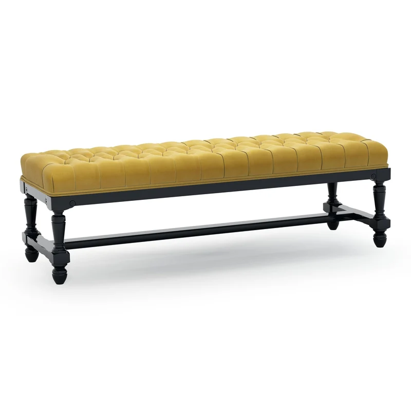Ecouen Banc capitonné patine Ebène Grand Modèle