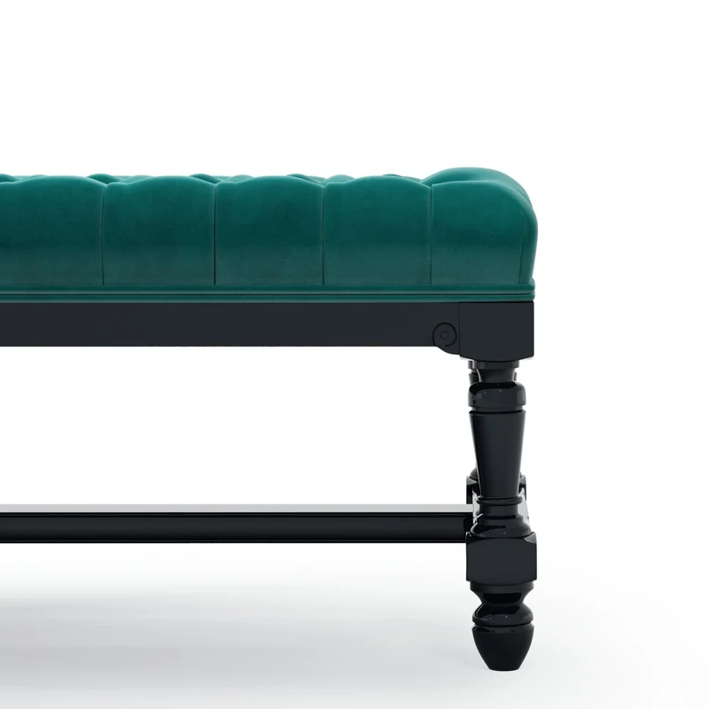 Ecouen Banc capitonné patine Ebène Grand Modèle