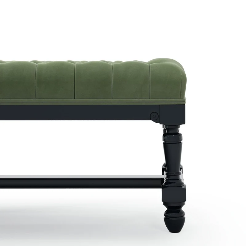 Ecouen Banc capitonné patine Ebène Grand Modèle