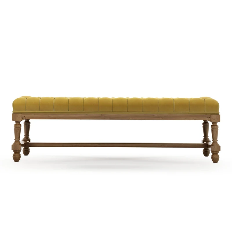 Ecouen Banc capitonné patine Brienne Grand Modèle