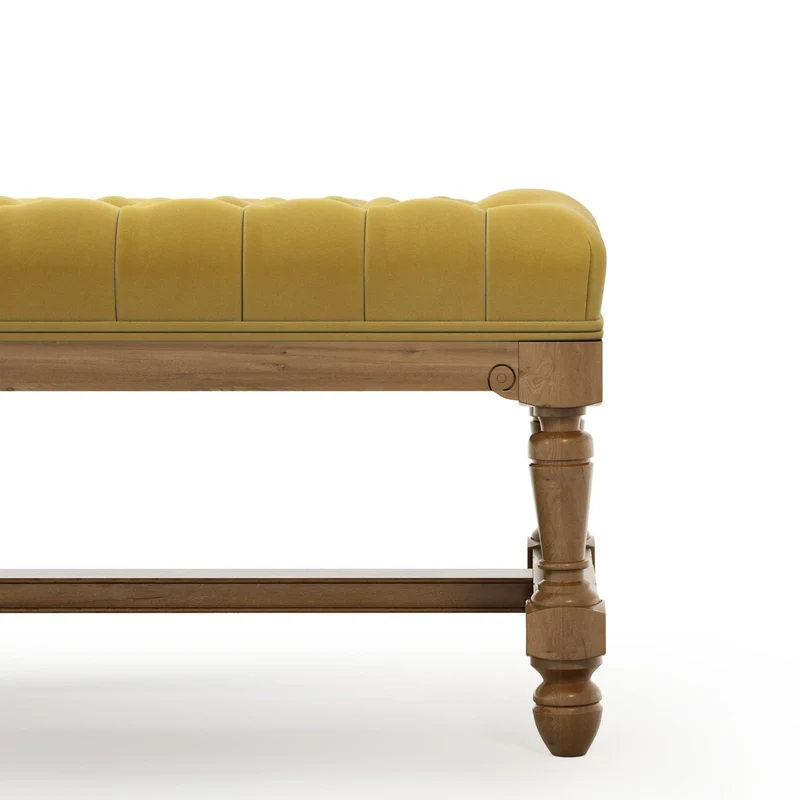 Ecouen Banc capitonné patine Brienne Grand Modèle
