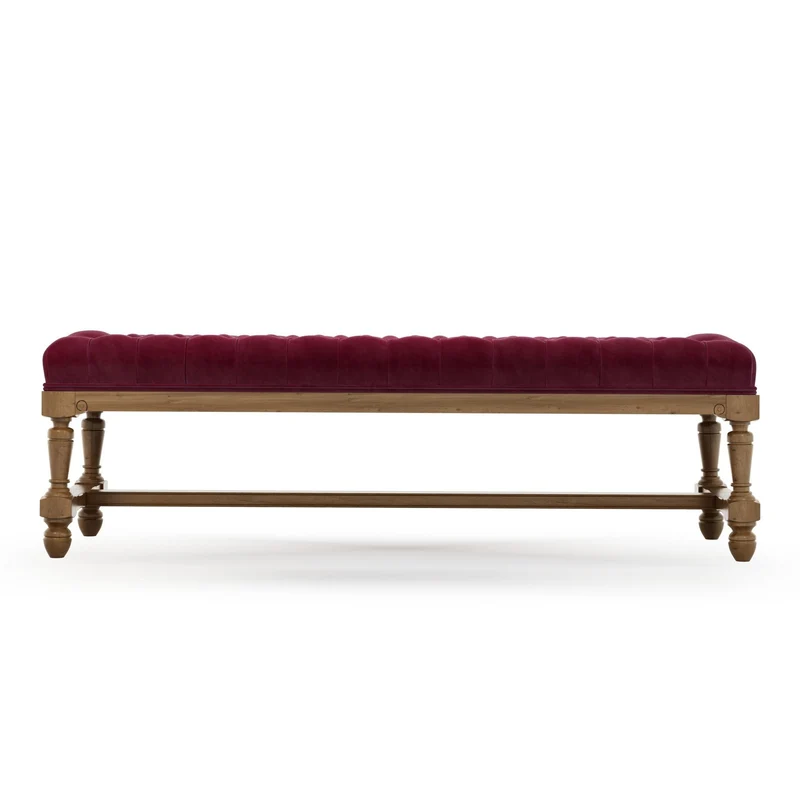 Ecouen Banc capitonné patine Brienne Grand Modèle