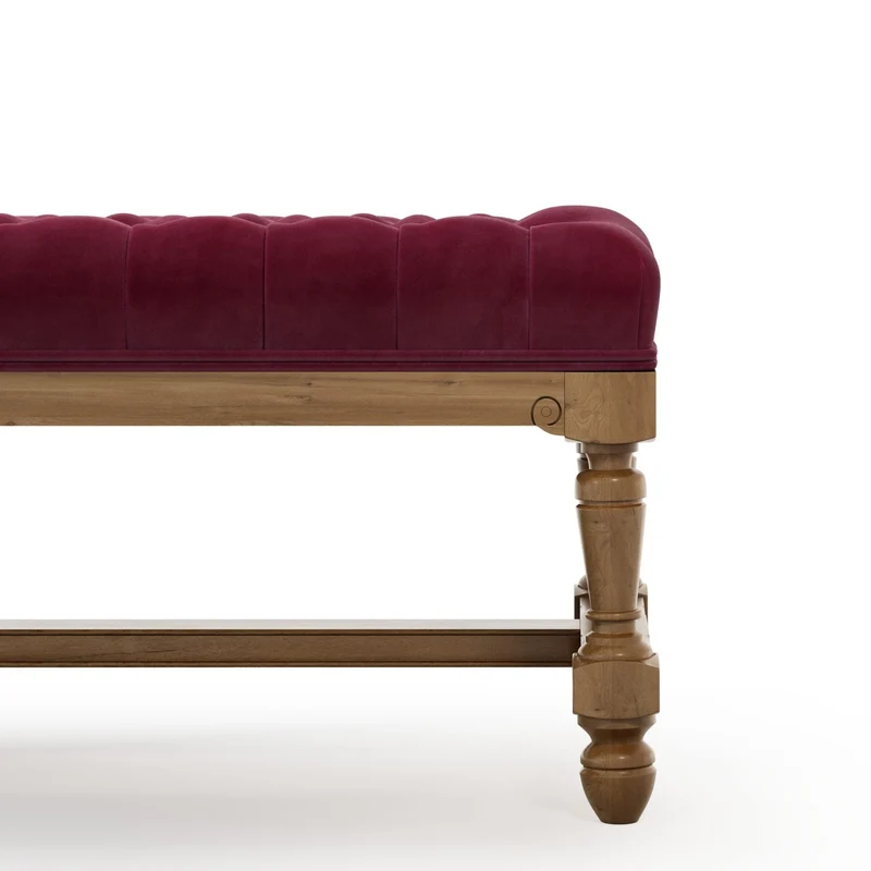 Ecouen Banc capitonné patine Brienne Grand Modèle