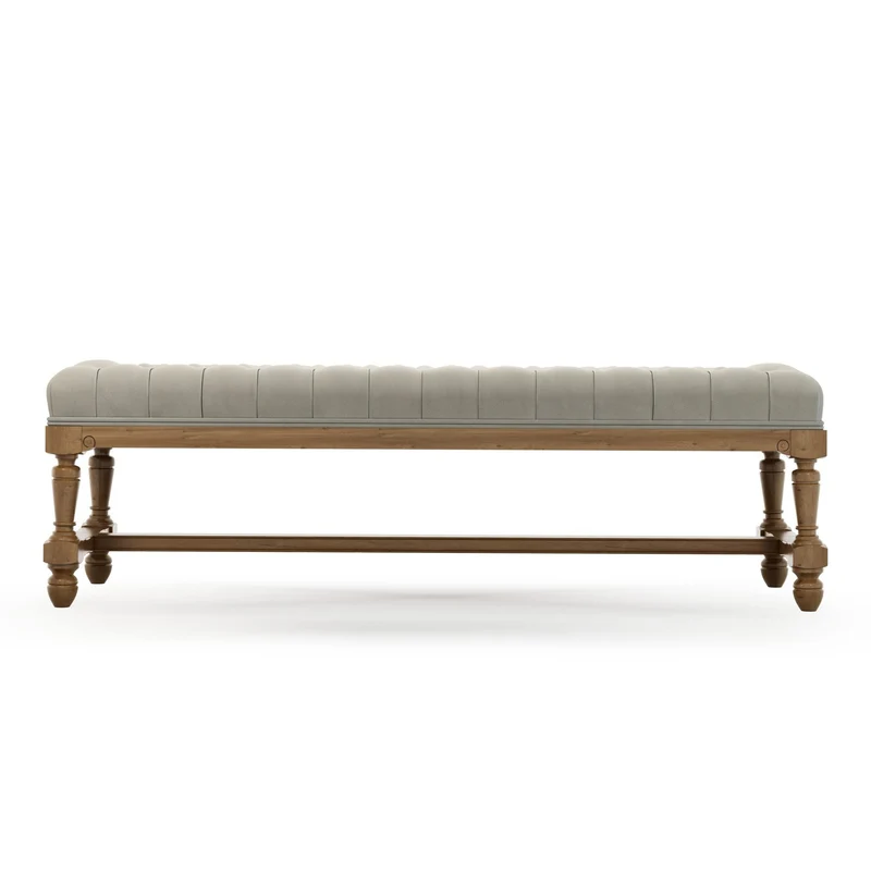 Ecouen Banc capitonné patine Brienne Grand Modèle