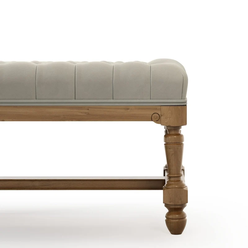 Ecouen Banc capitonné patine Brienne Grand Modèle