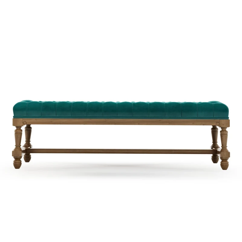 Ecouen Banc capitonné patine Brienne Grand Modèle