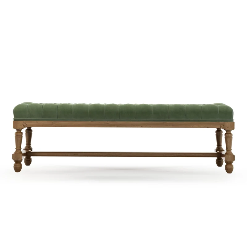 Ecouen Banc capitonné patine Brienne Grand Modèle