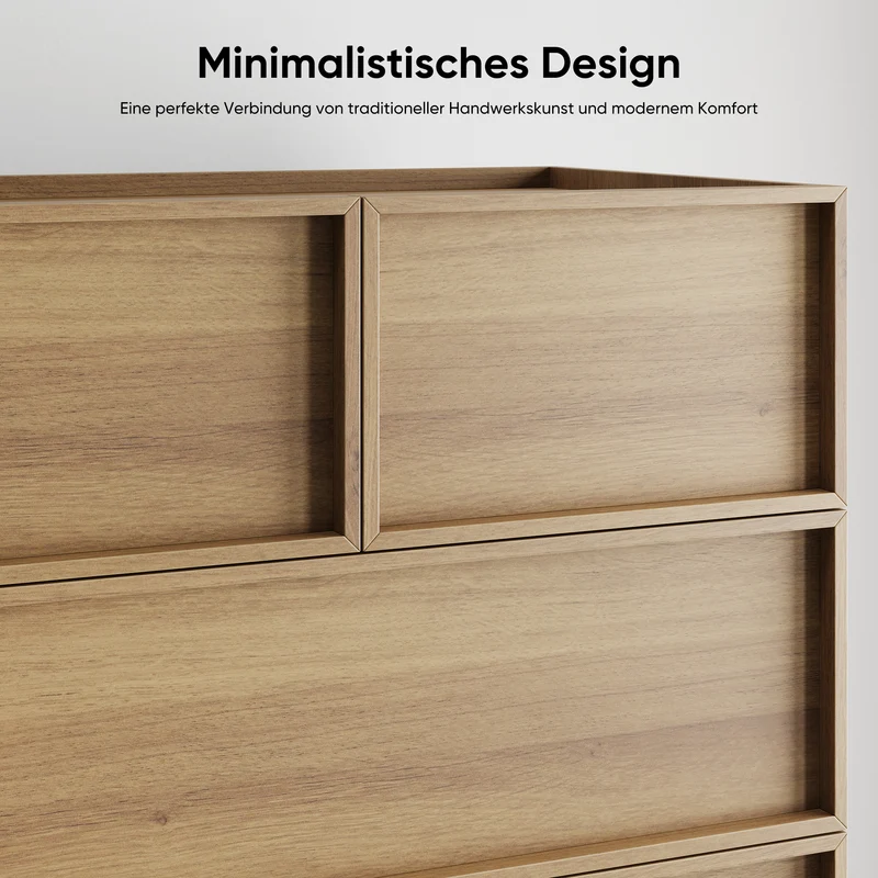 Commode effet chêne 6 tiroirs 80x48x127cm MODERNSCREEN
