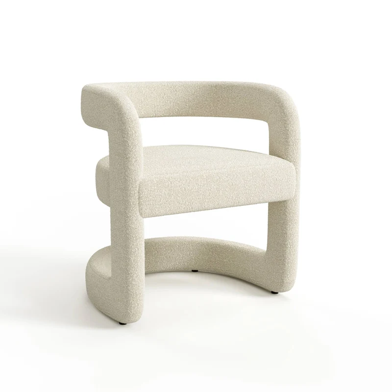Lot de 2 chaises KLAY bouclette crème