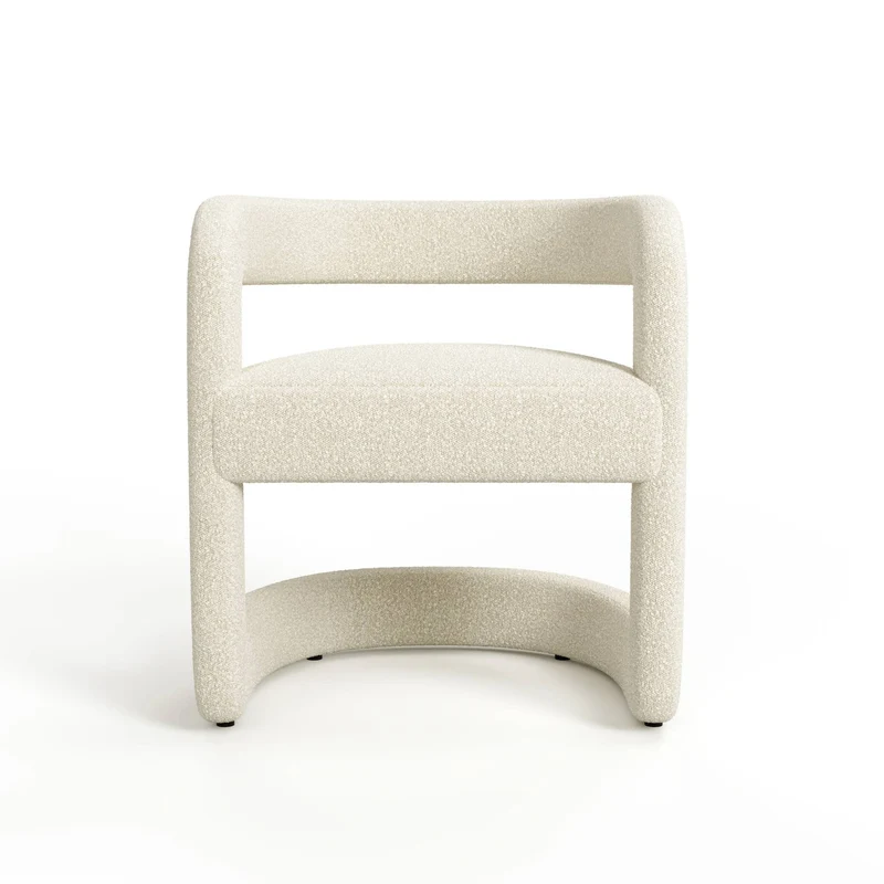 Lot de 2 chaises KLAY bouclette crème