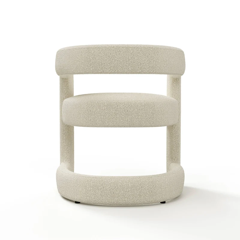 Lot de 2 chaises KLAY bouclette crème
