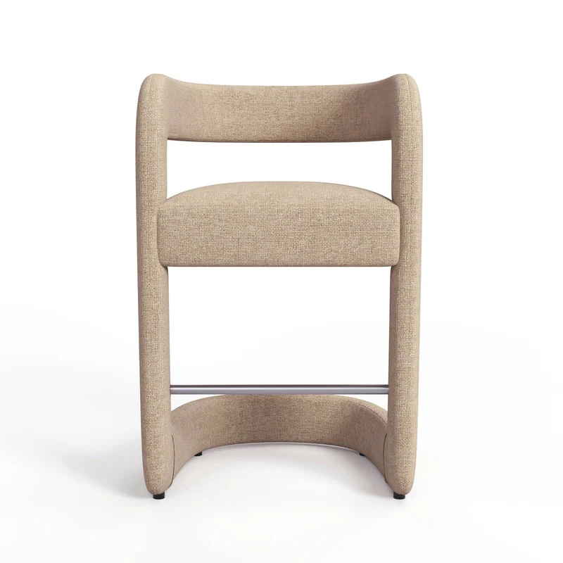 Lot de 2 tabourets KLAY velours chenillé