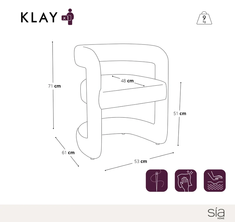 Lot de 2 chaises KLAY velours tramé