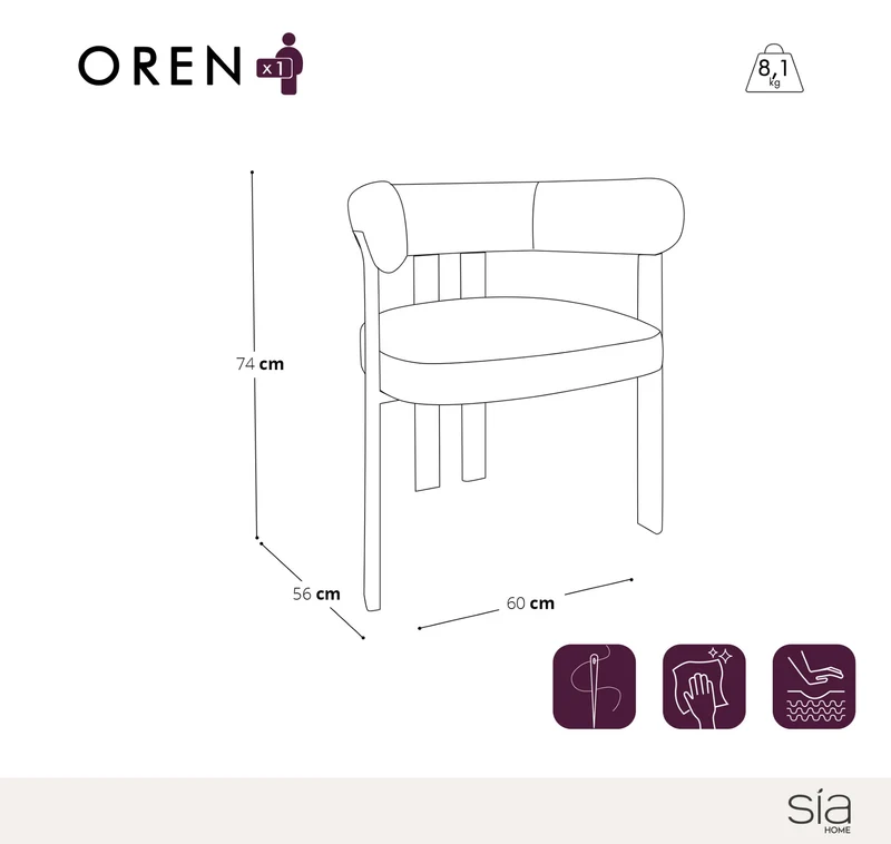 Lot de 2 petits fauteuils OREN velours gaufré