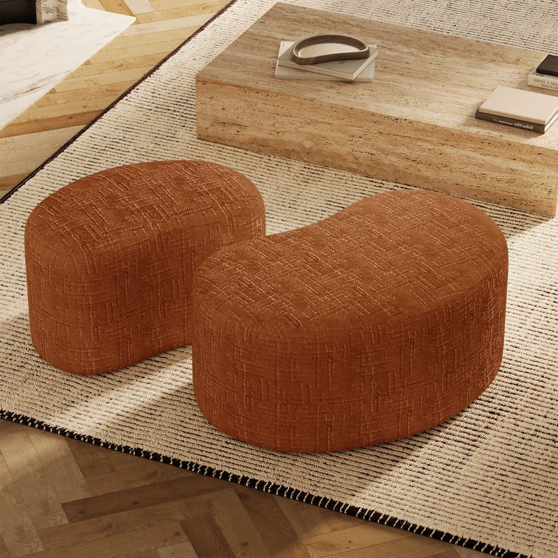 Pouf OVO 60cm velours tramé