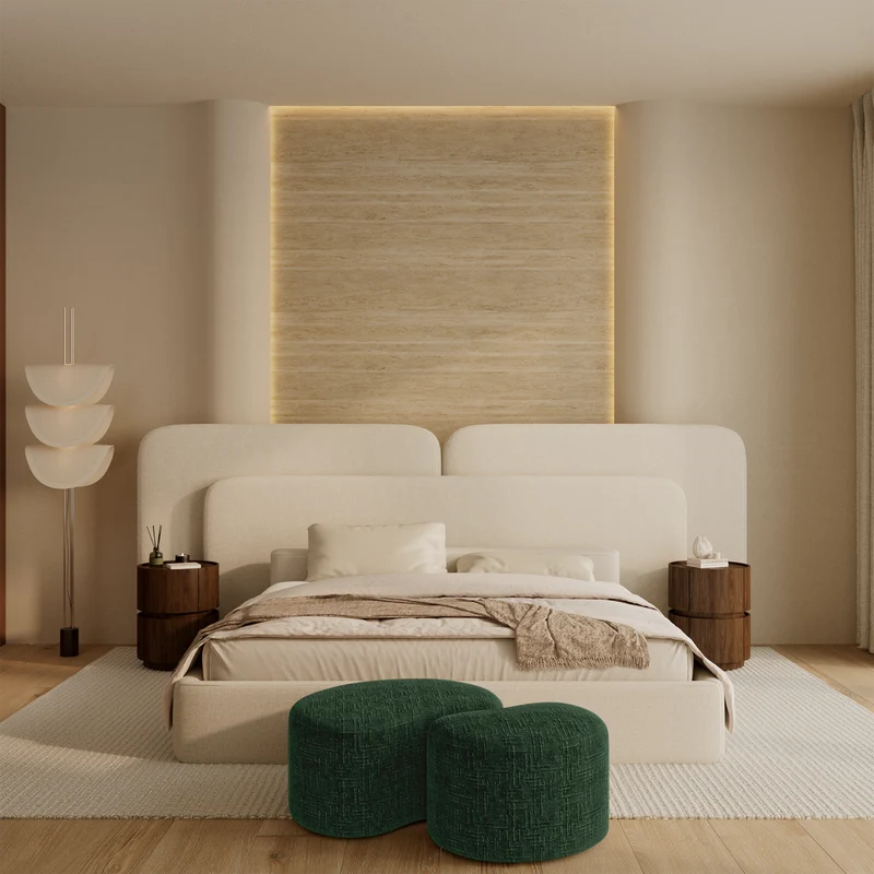 Pouf OVO 60cm velours tramé