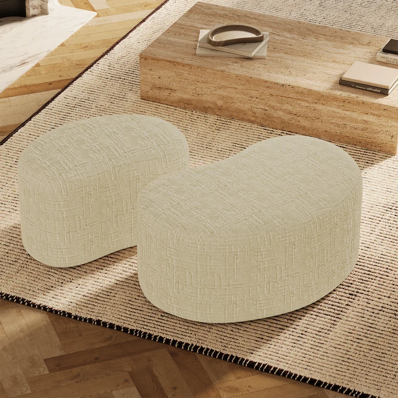 Pouf OVO 80cm velours tramé