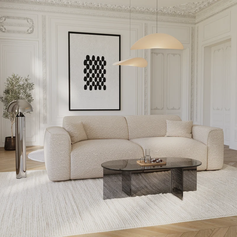 Table basse SIENNA en verre 100cm