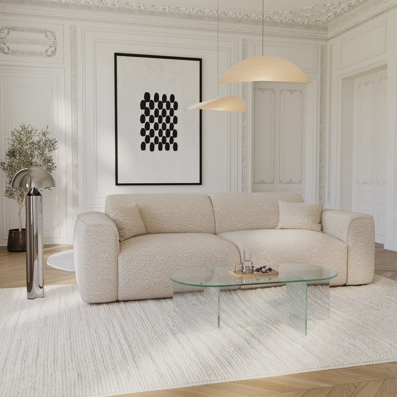 Table basse SIENNA en verre 100cm