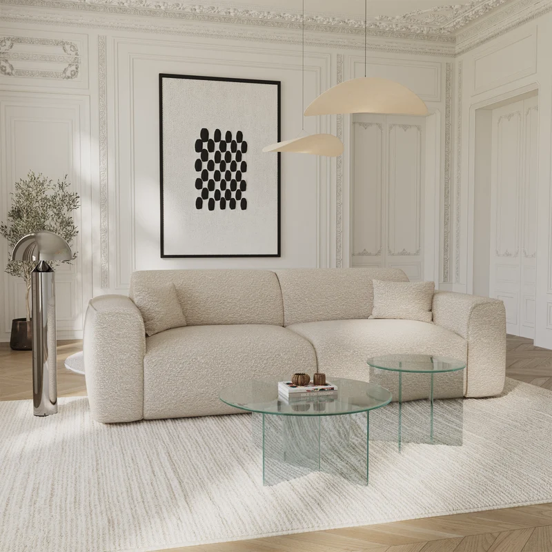 Table basse SIENNA en verre 80cm