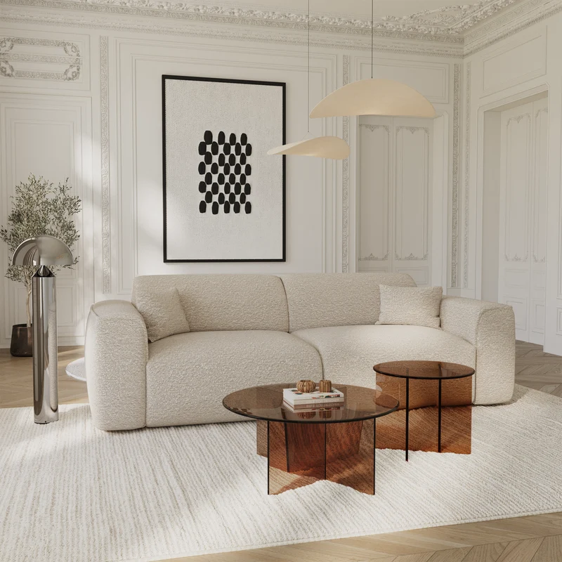 Table basse SIENNA en verre 50cm