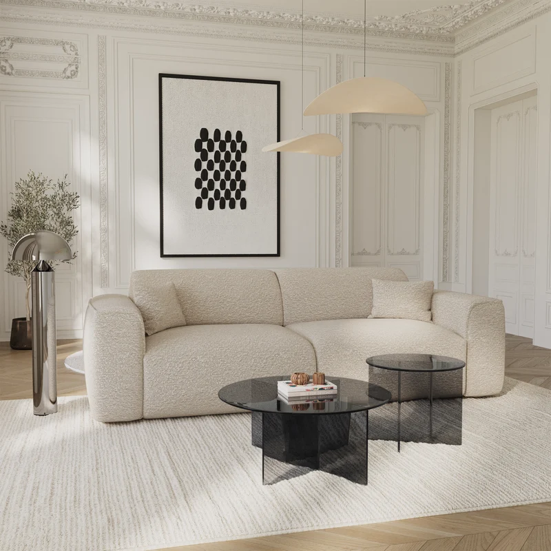 Table basse SIENNA en verre 50cm