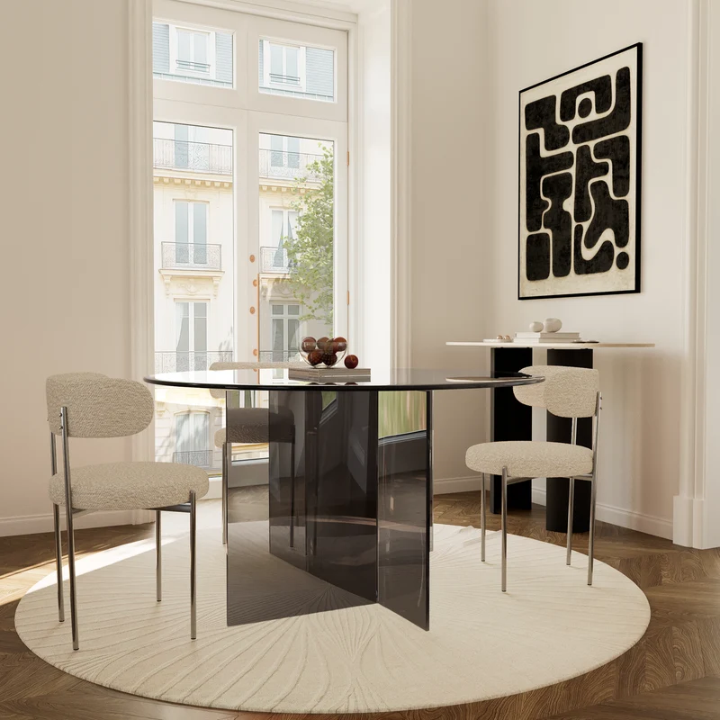 Table à manger SIENNA en verre 120cm