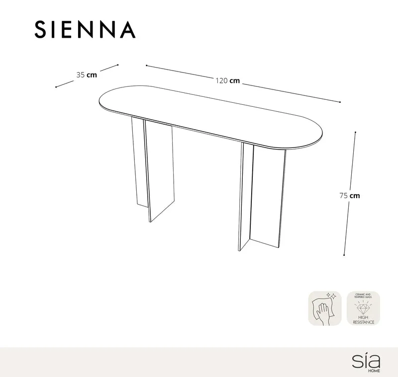 Console SIENNA en verre 120cm