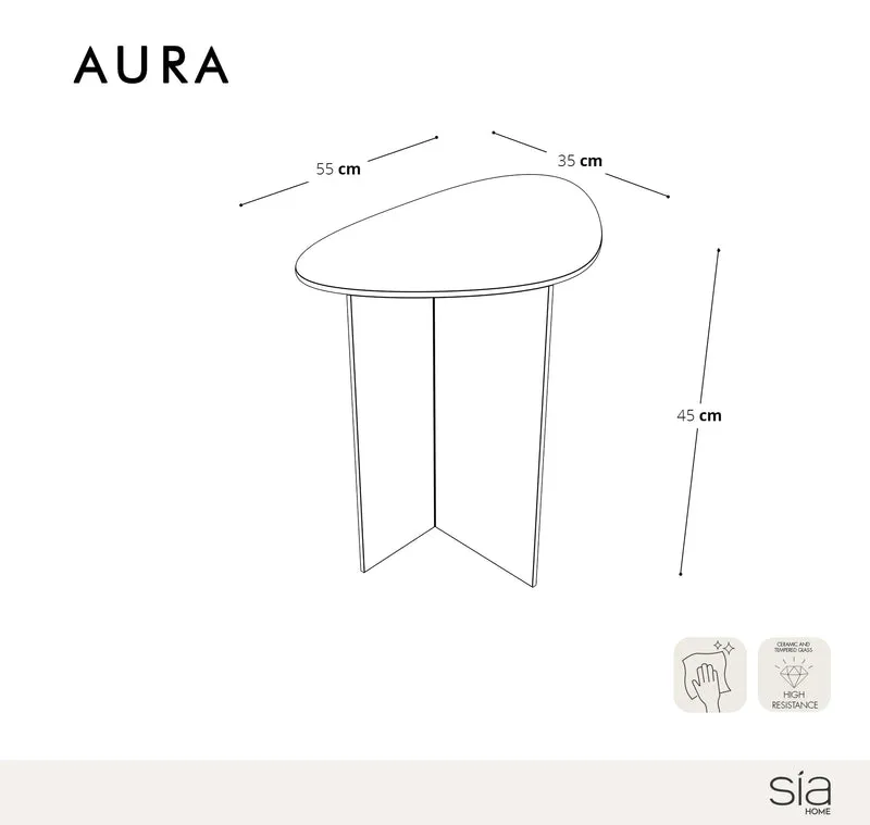 Table d'appoint AURA en verre 55cm