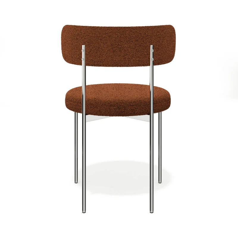Lot de 2 chaises ADELE tissu bouclette pieds chrome