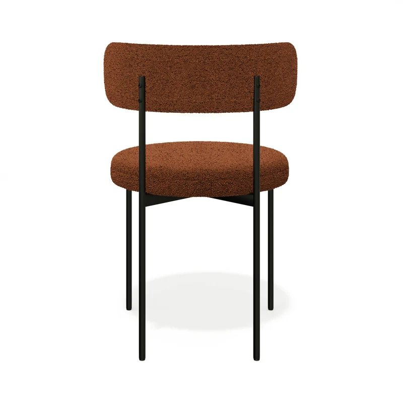 Lot de 2 chaises ADELE tissu bouclette pieds noir