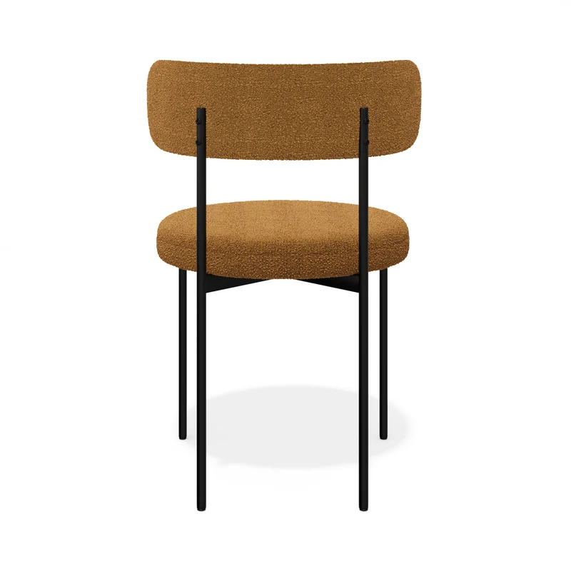 Lot de 2 chaises ADELE tissu bouclette pieds noir