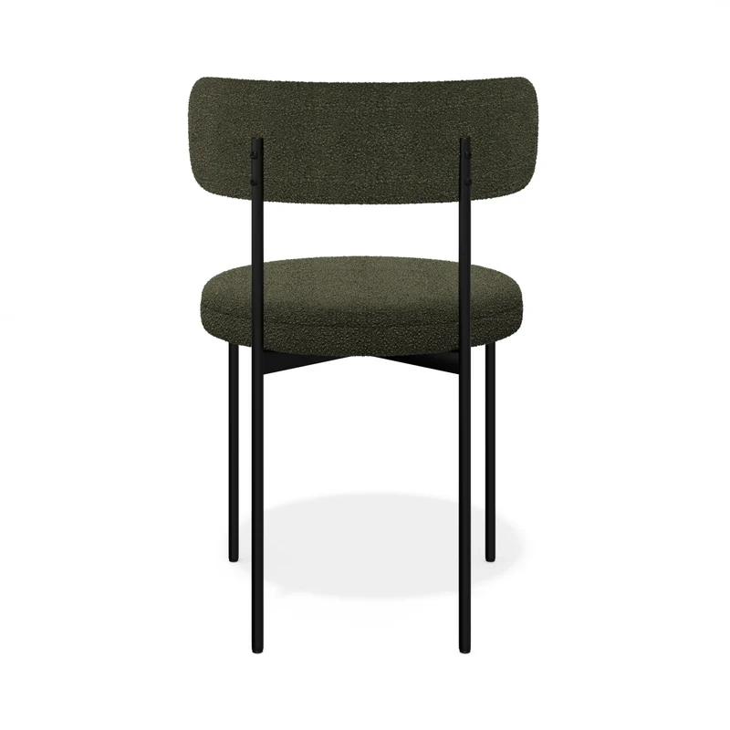 Lot de 2 chaises ADELE tissu bouclette pieds noir
