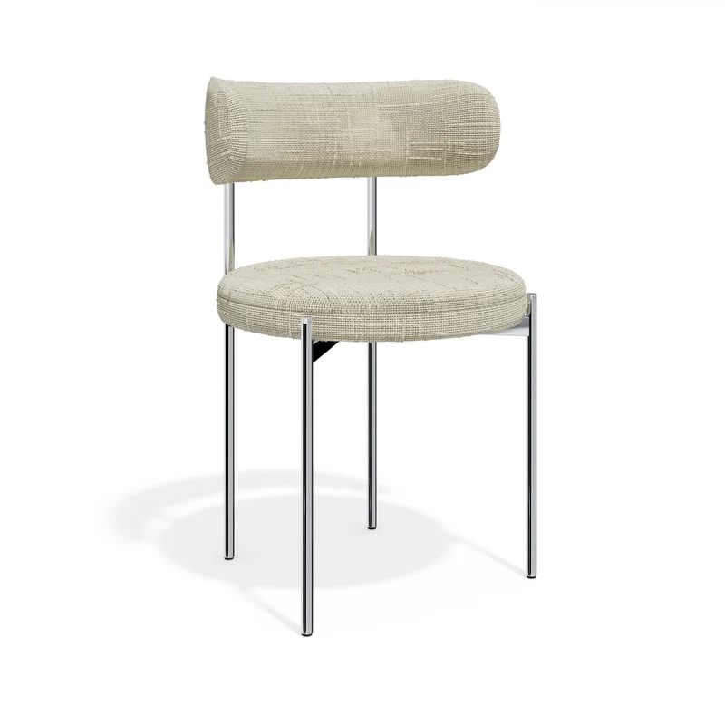 Lot de 2 chaises ADELE velours tramé pieds chrome