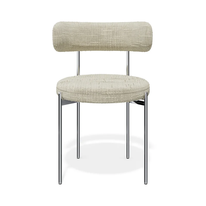 Lot de 2 chaises ADELE velours tramé pieds chrome