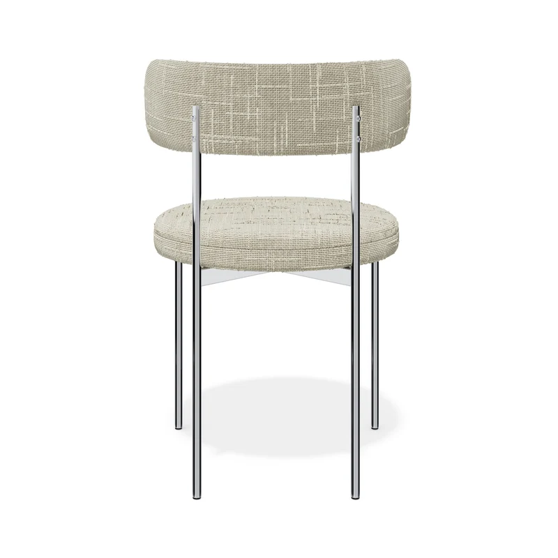 Lot de 2 chaises ADELE velours tramé pieds chrome