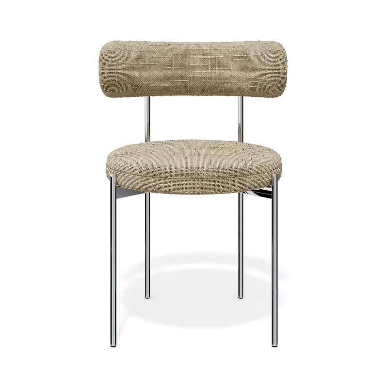 Lot de 2 chaises ADELE velours tramé pieds chrome