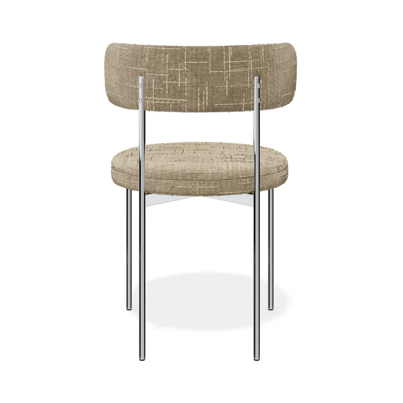 Lot de 2 chaises ADELE velours tramé pieds chrome