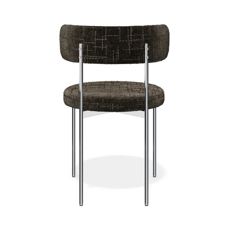 Lot de 2 chaises ADELE velours tramé pieds chrome