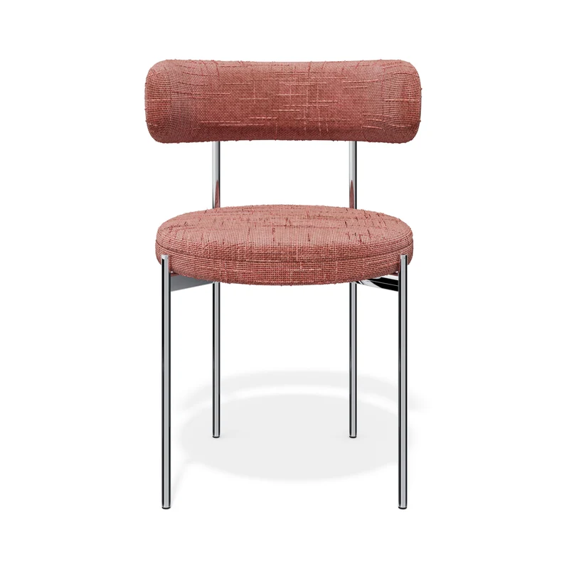 Lot de 2 chaises ADELE velours tramé pieds chrome