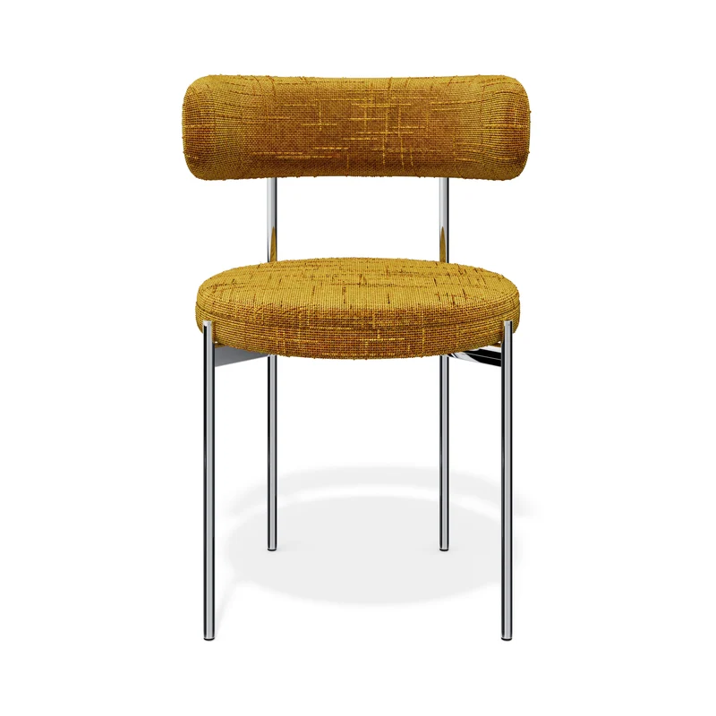 Lot de 2 chaises ADELE velours tramé pieds chrome