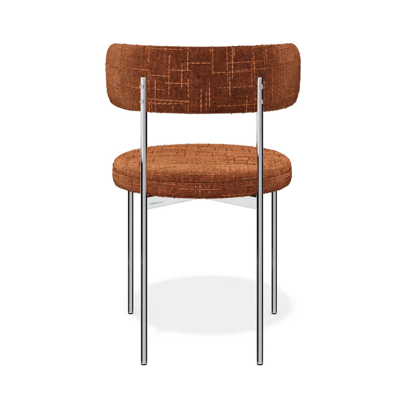 Lot de 2 chaises ADELE velours tramé pieds chrome