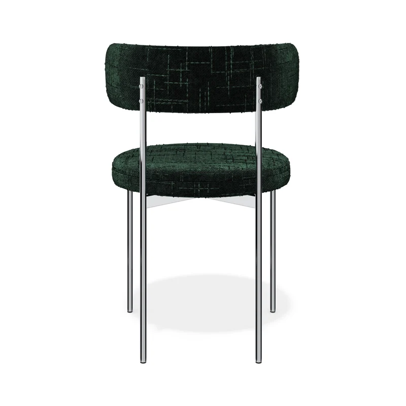 Lot de 2 chaises ADELE velours tramé pieds chrome