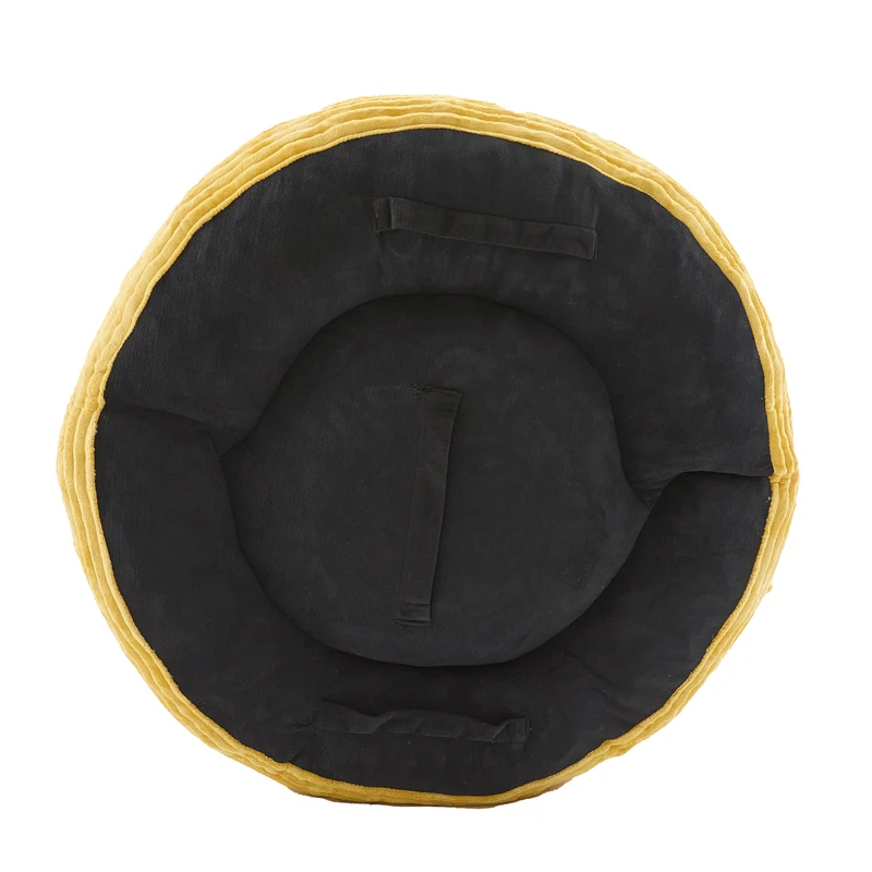 Canapé chauffeuse fauteuil rond en velours côtelé chenille jaune fauteuil lounge LARVALCASE