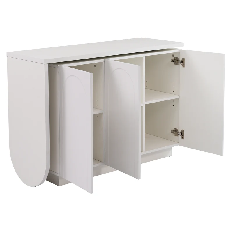 Bureau d'angle table de bar pivotant blanc rangement à arches 110cm RIFTMYRATHOR