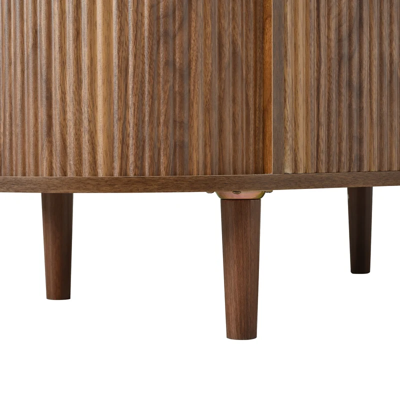 Table basse ovale rélevable effet noyer vintage 2 portes 100x48cm FLAREARAA