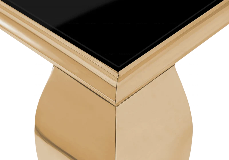 Meuble TV verre noir design doré - Neo