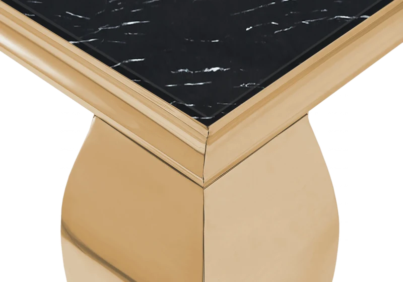 Meuble TV marbre noir design doré - Neo