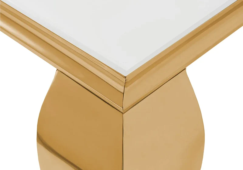 Console d'entrée design verre blanc or - Neo