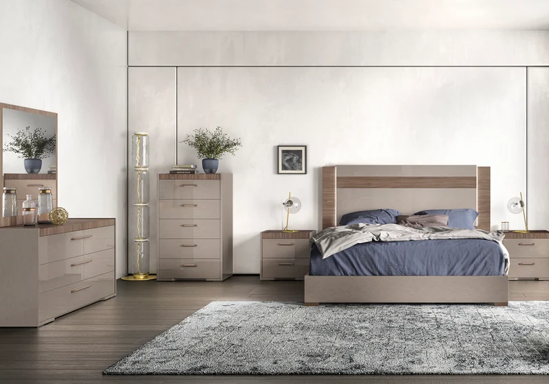 Commode 3 tiroirs bois corde et noyer design - Nora
